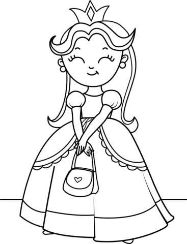 Cute Princess Coloring Page